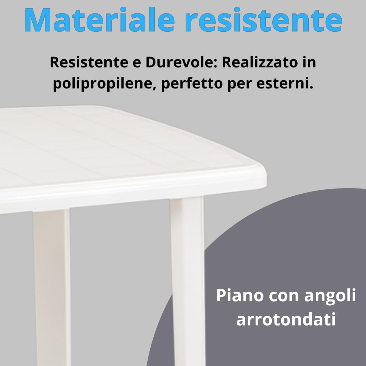 Tomaino Mesa de jardín de plástico rectangular con patas desmontables, 138 x 87 x 72 cm (new antracita)