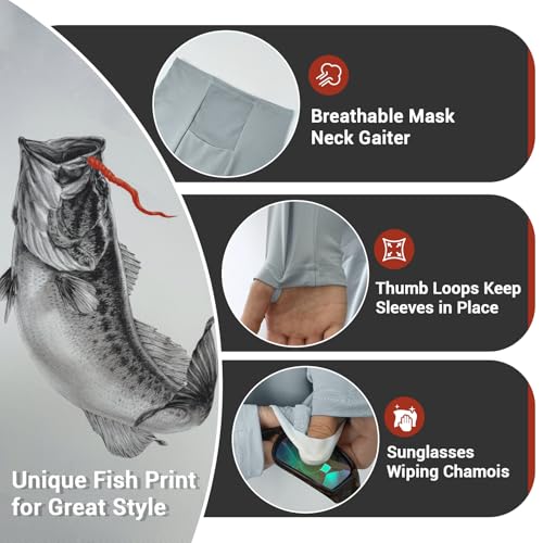 Palmyth Fishing Hoodie for Men UPF 50+ Sun Protection Long Sleeve UV Shirts Breathable Quick-Dry3