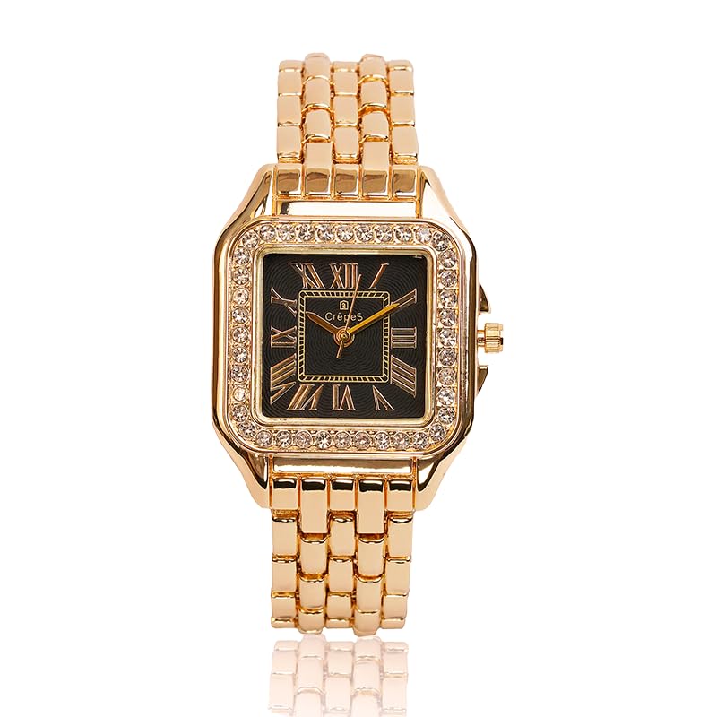 CrepeS Cartella Stone Square Roman Metal Strap Watch for Women Latest Formal Watch Classy Look (B0D1K8VXDD) Amazon Price History, Amazon Price Tracker