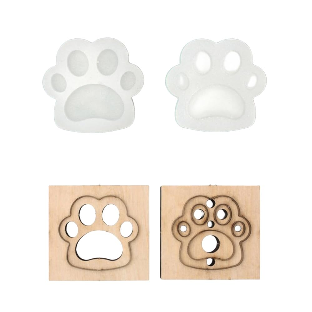 Juego de 4 troqueles de corte de cuero, troqueles de cuero para cortar formas, cortador de cuero para llaveros, molde de perforación de cuero para patas de perro para manualidades de cuero