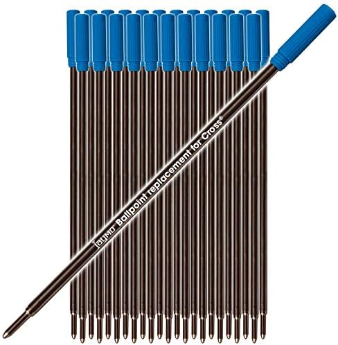 Jaymo Replacement for Cross 8511 - Measures 4.563 in / 116 mm Long - Ballpoint Pen Refill - 24 Blue