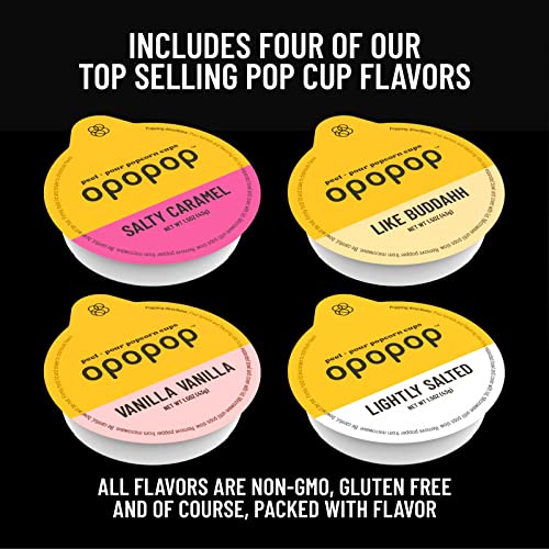 Opopop Microwave Popcorn - Pop Cups Popcorn Kit, Non-Gmo Gourmet Popcorn Kernels & Flavoring (Popper And 4 Pop Cups) #TOP2