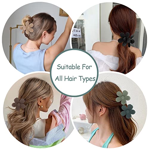 6Pcs Flower Hair Clips, Matte Claw Clips For Women, Flower Clips For Thick Thin Hair, Large Daisy Hair Claw Clips For Girls, Strong Hold Non Slip Jaw Clips For Hair, Cute Hair Claw Accessories For Gifts, Green Colors #TOP5
