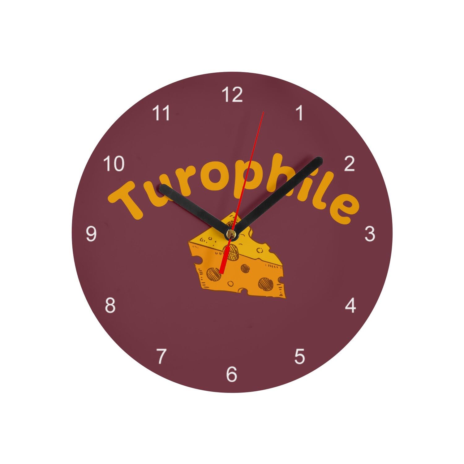 Horloge murale en verre Turophile rouge de 20 cm pour cuisine