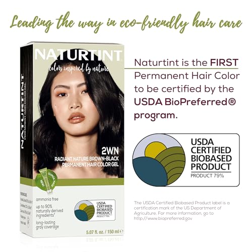 Image of Naturtint 2WN Radiant Nature Brown Black Permanent Hair Color (Pack of 1), Ammonia Free, Vegan, Cruelty Free, up to 100% Gray Coverage, Long Lasting Results (Packaging may vary)
