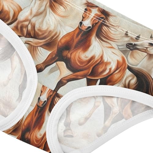 Vintage Running Horses Cute Panties Girl Girls Underwear Toddlers Cotton Stylish Underpants Briefs 2t4