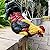 Handsider Garden Statues Cock Art Decoration Rooster Figurine for Yard, Chicken Sculpture Ornaments (Red)