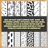  black and white hearts scrapbook paper pattern for scrapbooking supplies & DIY material craft junk journal ephemera pack kit 28 patterned crafting ... decorative shapes design for handmade