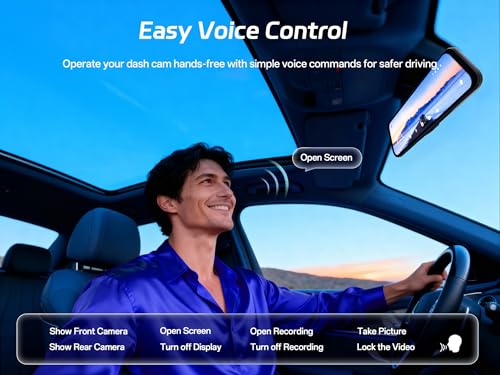 Image of Pelsee P12 Pro 4K Mirror Dash Cam w /ADAS and BSD, 5.8GHz WiFi 20MB /s Download, Rear View Mirror Camera 4K Front and 1080P Rear, Voice Control, GPS, Color Night Vision, 12 inch Touch Screen,32G Memory Card