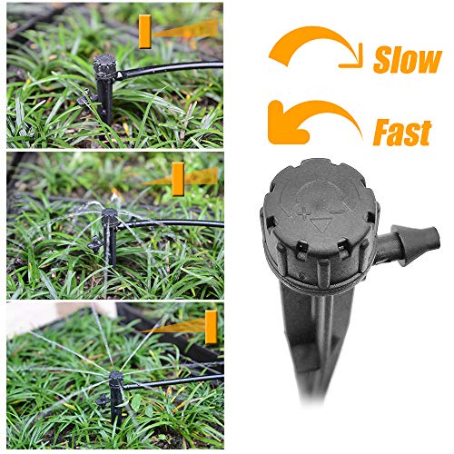 Adjustable Irrigation Drippers,Adjustable 360 Degree Water Flow Drip Irrigation System Drip Emitters for 4/7mm Tube PE Pipe for Flower beds, Vegetable Gardens, Herbs Gardens 50PCS - Image 5
