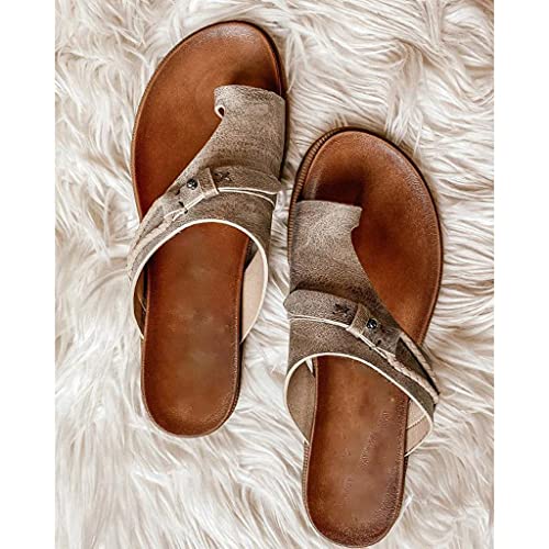 Women's Carina Sandals Flat Sandals Comfort Slide PU Footbed Summer Beach Shoes for yoga pants, leggings, skirts, shorts, jeans3