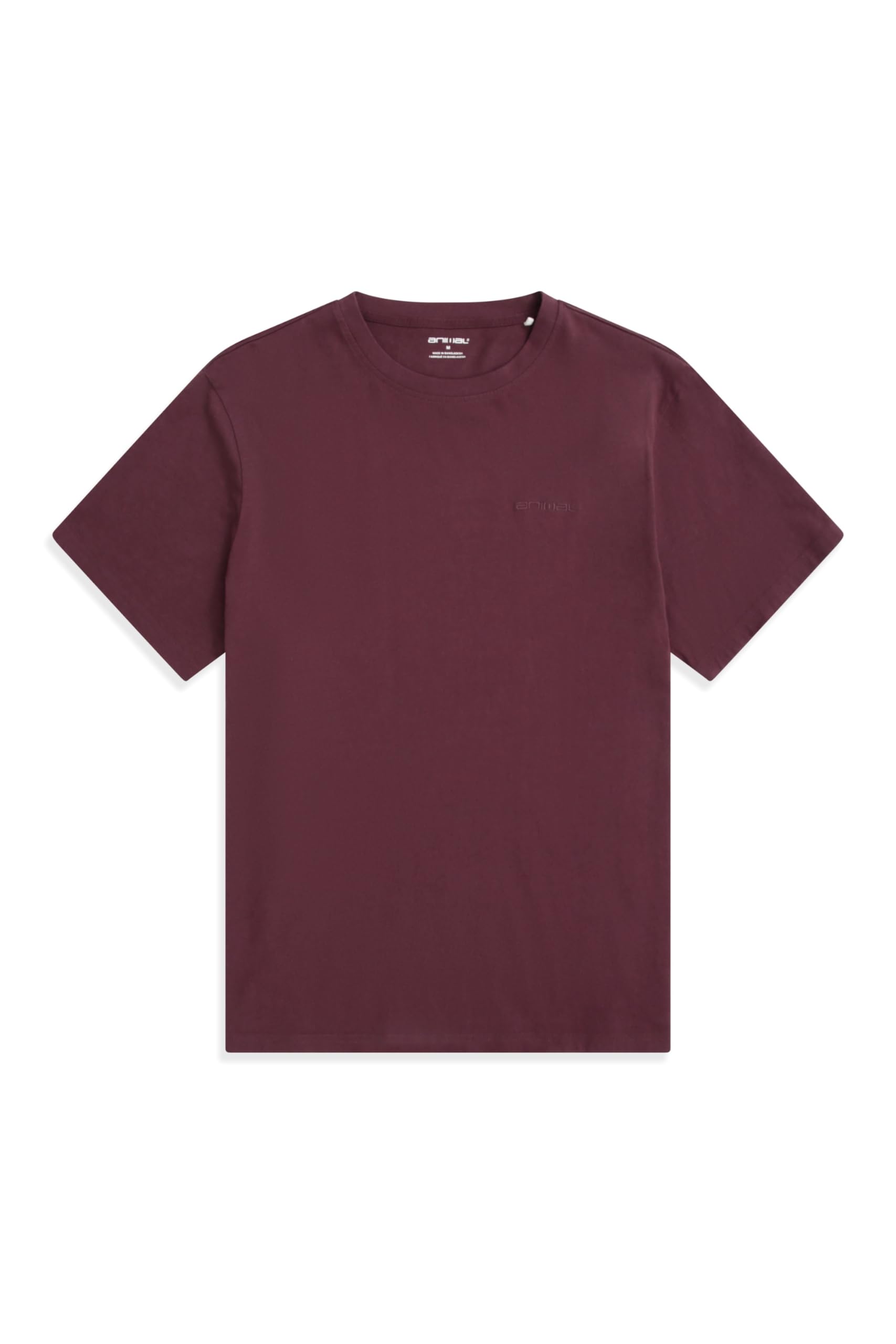 Animal Icon Mens Plain Cotton T-Shirt - Lightweight Relaxed Fit Everyday Use Top - Autumn Winter Walking, Hiking, Outdoors & Trekking Burgundy L