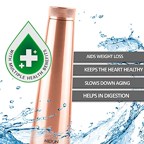 Image of Milton Copper Delight 1000 Water Bottle, Set of 2, 1.01 Litre Each, Copper | 100% Leak Proof | Office Bottle | Gym Bottle | Yoga Bottle | Home | Kitchen | Hiking | Treking Bottle | Travel Bottle