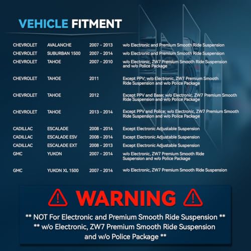 Image of Detroit Axle - Rear Shock Absorbers for Chevy Avalanche Tahoe Suburban | GMC Yukon XL 1500 Cadillac Escalade ESV EXT, 2 Shock Absorbers Replacement