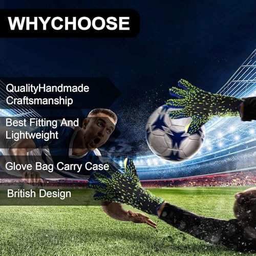 Sonhomay Goalkeeper Gloves Soccer Goalie Goalkeeper Gloves Breathable Goalie Gloves with Fingersave and Wrist Protection for Youth and Adult - Image 2