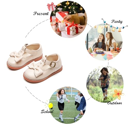 Image of Felix & Flora Toddler Little Girl Princess Dress Shoes-Mary Jane Flats for Girl Party School Shoes