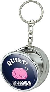 GRAPHICS & MORE Quiet My Brain is Sleeping Funny Humor Portable Travel Size Pocket Purse Ashtray Keychain with Cigarette Holder