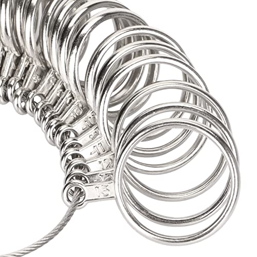 Jewelry Sizers Stainless Iron Ring Sizer Finger Ring Sizing Measuring Tool Ring Sizer Gauge Set Circle Models With Plastic Ring Sizer Belt #TOP1