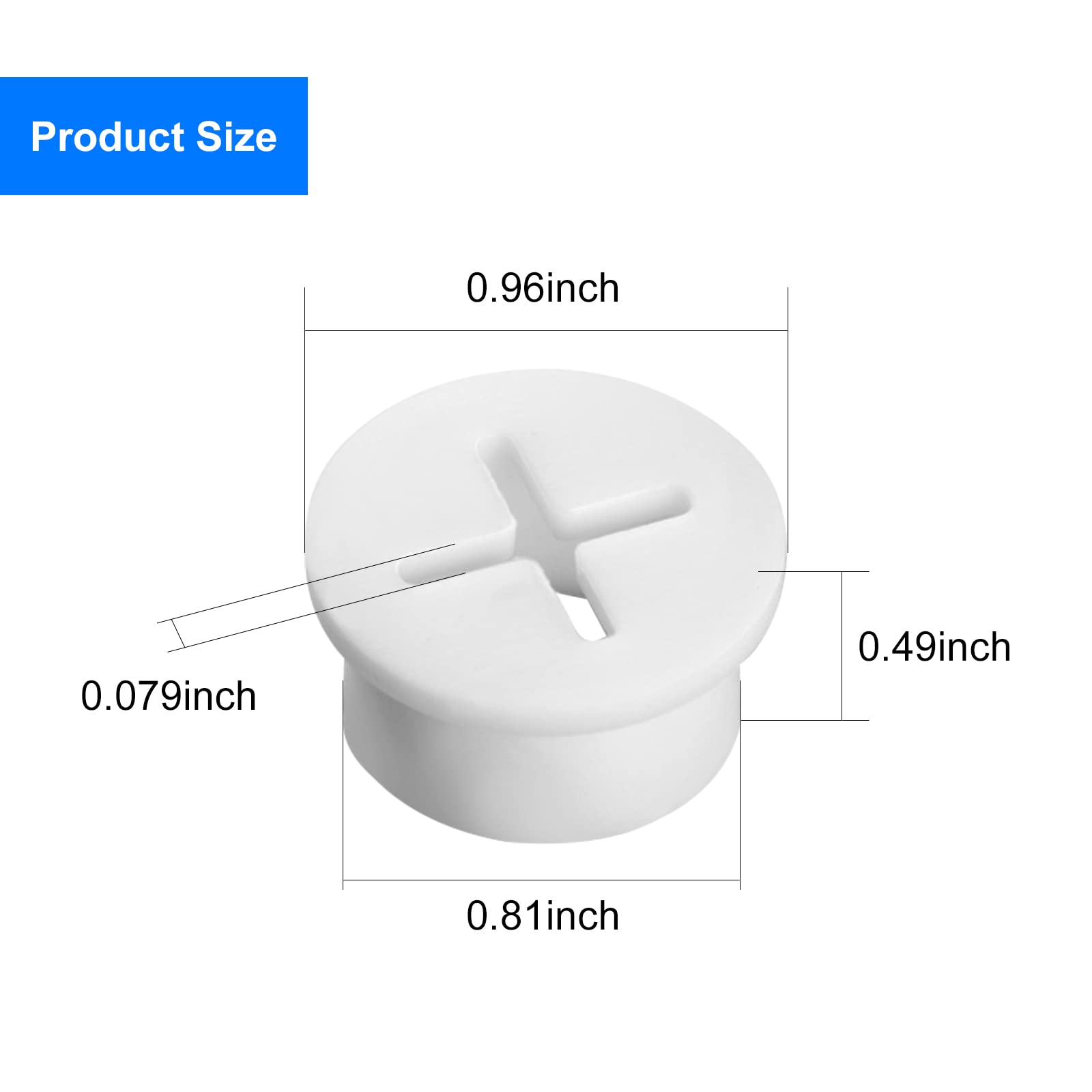 10 Pack 3/4 Inch Flexible Silicone Cable Grommets - White Wire Hole Organizers