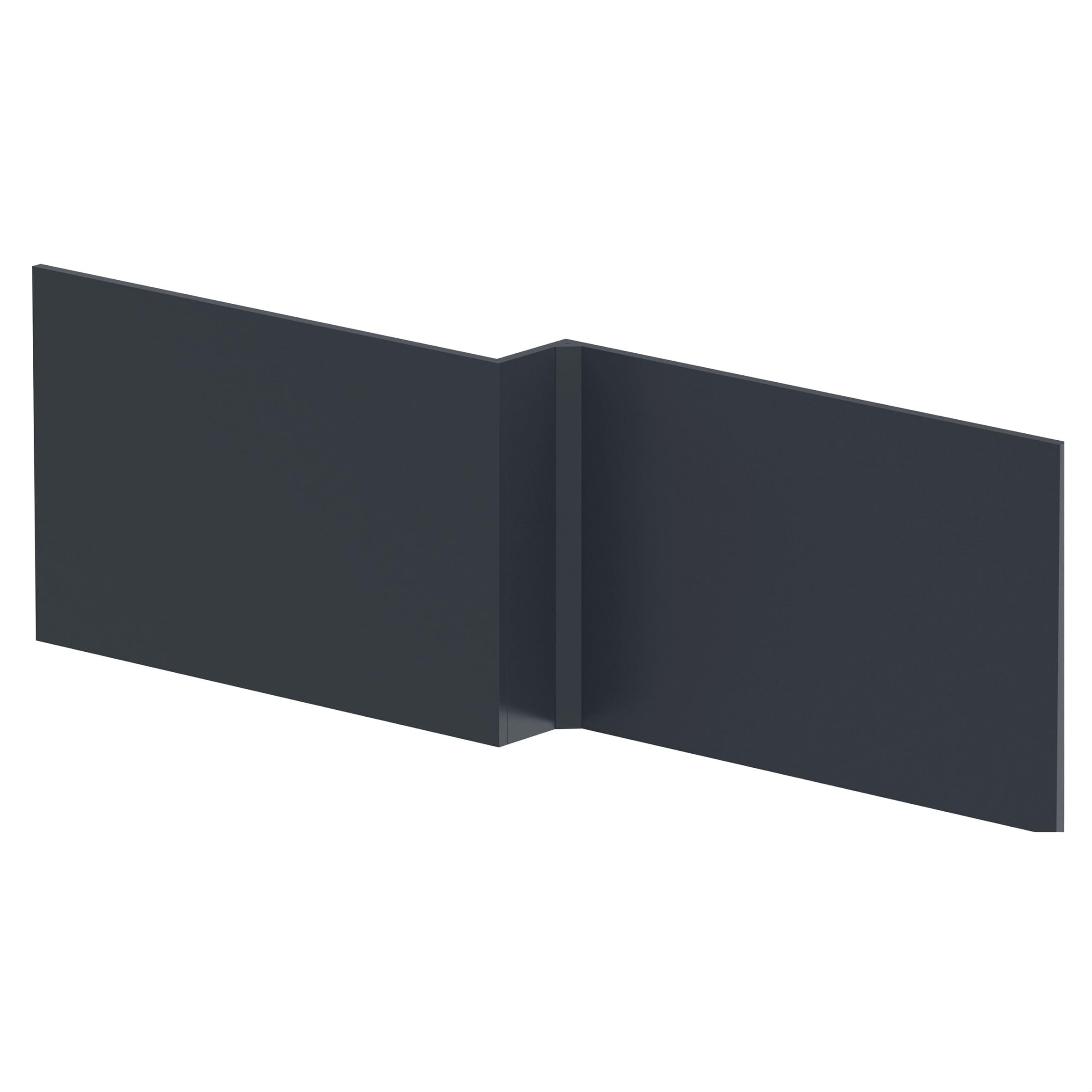 Balterley Front Bath Panel L Shape 1700mm, MDF Bath Panels, Satin Finish Bathroom Front Panels for Bathtub, Water Resistant Side Panel for L-Shaped Bathroom Baths and Soaking Tubs (Dark Grey)