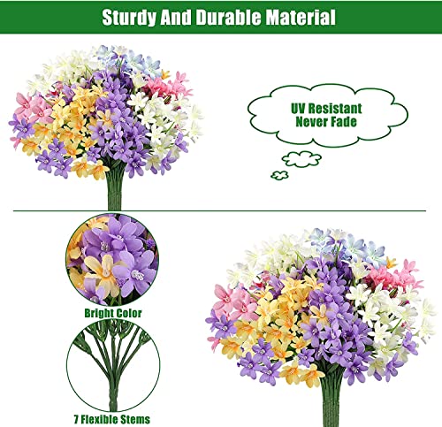 Linkstyle Artificial Daffodils Flowers, 10 Bundles Fake Flowers With Stems, Uv Resistant No Fade Plastic Plants Faux Flowers Bouquet For Indoor Outdoor Home Garden Porch Window Decoration #TOP2