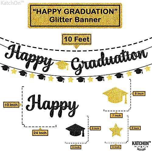 Image of KatchOn, Glitter Happy Graduation Banner - No DIY, Pre-Strung | 2026 Graduation Decorations, Grad Cap Decorations | Congrats Grad Banner for Grad Party Decor Class of 2026