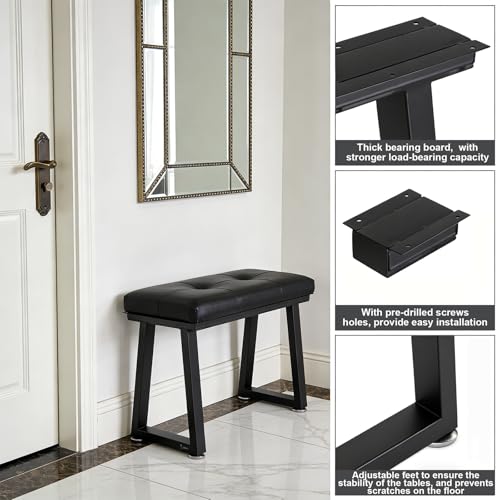 Image of 16'' Metal Coffee Table Legs, Heavy Duty Diamond Shape Bench Legs, Perfect for Breakfast Bar Stand Bench Dining Table, Industry DIY Furniture Legs (W30cm X H40cm, Set of 2)(16IN-T-Type)