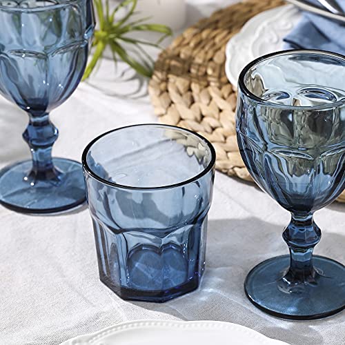 East Creek Double Old Fashioned Glasses Beverage Glass Cup,Colored Tumblers And Water Glasses, Set Of 6 (Navy Blue, Small) #TOP3