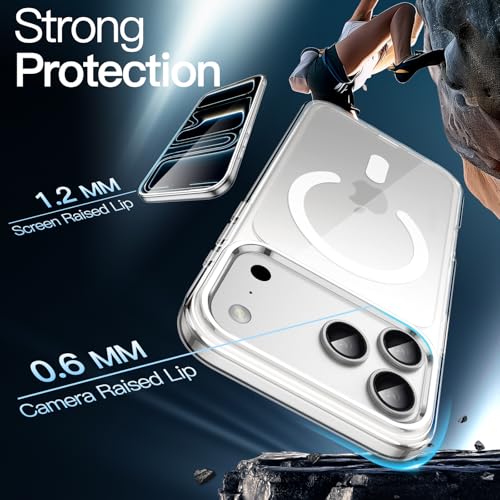 JETech Magnetic Case for iPhone 17 Pro 6.3-Inch Compatible with MagSafe, Shockproof Phone Bumper Cover, Anti-Scratch Clear Back (Clear) by JETech - Image 5