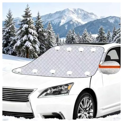HuaCommerce Schneeschutz Frontscheibenabdeckung für Auto mit 9 Magneten & 2 Spanngurten, für Auto, SUV & Van, Schützt vor Schnee, EIS, Frost, Staub & UV (160x116 cm)