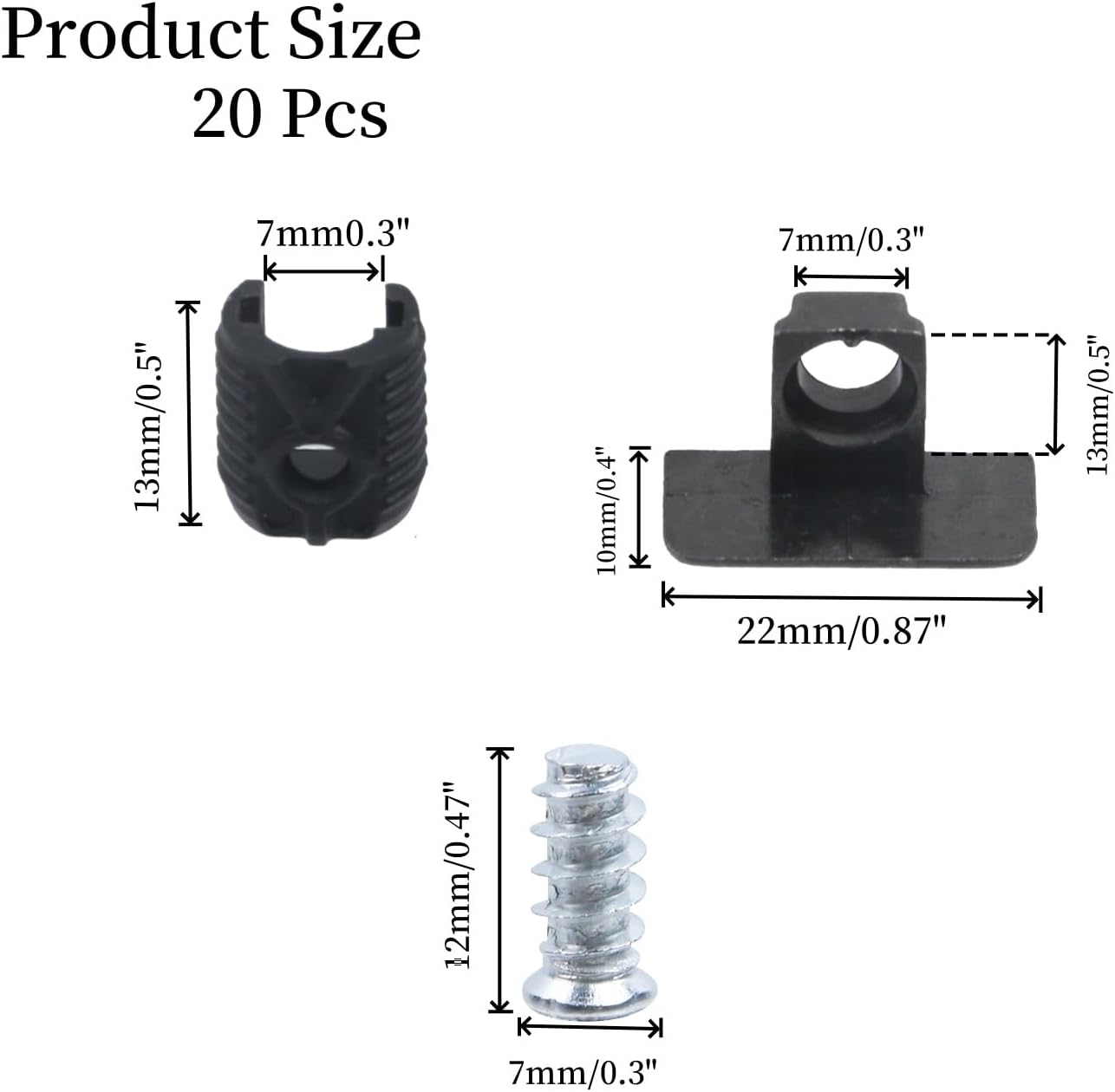 20 Pcs Cabinet Shelf Clips, 1/4 Inch L-Shaped Support Pins Bookshelf Pegs Furniture Replacement Peg Shelf Bookcase Holder, Black