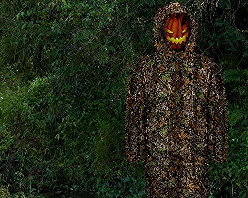 Ginsco 3D Leaf Woodland Ghillie Suit Camouflage Clothing Camo Outfit Xs/S For Jungle Hunting, Military Game, Sniper Costume,Wildlife Photography #TOP1