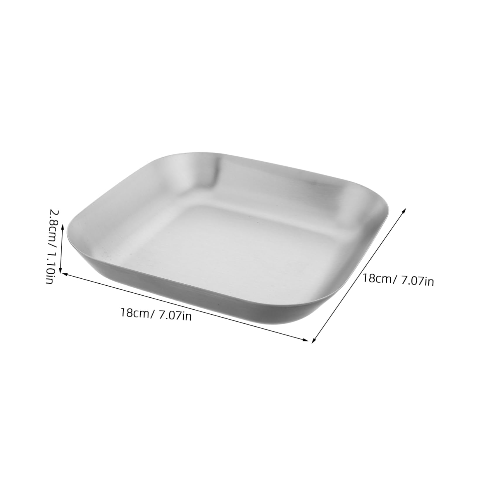 Toyvian Stainless Steel Square Serving Plate Multipurpose Dish for Bbq Camping and Parties Dinnerware for French Fries Fried Chicken and Grilled Meat Easy to Clean and Stylish