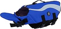 Vista 22 de EMUST Chalecos salvavidas ajustables para perros pequeños con flotabilidad mejorada, chaleco de natación para perros pequeños con asa de rescate Azul
