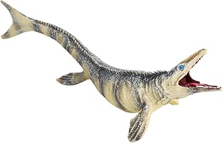 Realistic Mosasaurus Model Marine Animal Figurine Prehistoric Educational Dinosaur Toy for Birthday Gift Kids Collectible Decoration Bath Toy, Beige