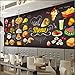 Niestandardowy mural tapeta kanapki tablica zachodnia restauracja pizza hamburger sklep fast food tło tapeta 3D 150 cm * 105 cm