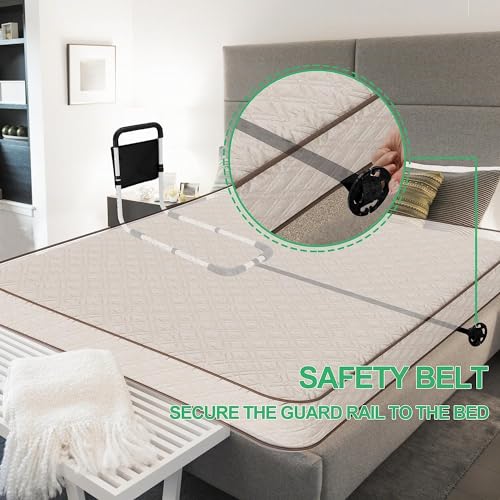 GAZHOME Bettgriff Aufstehhilfe, Hilfe beim EIN- und Aussteigen, Bett Stützhilfe Stütz-Haltegriff Bettgitter Bed Rail, Höhenverstellbarer