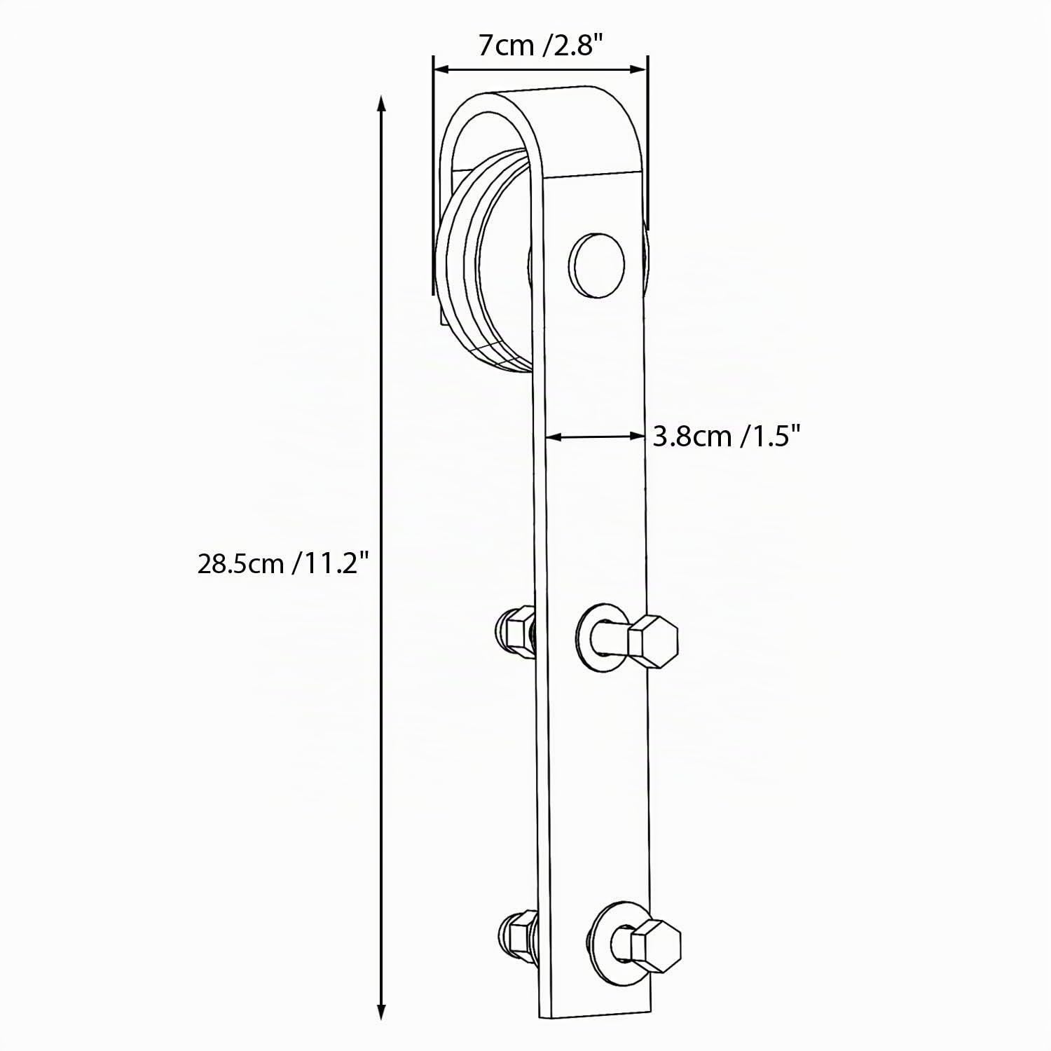 Yaheetech 8ft / 244 cm Quincaillerie Kit de Rail Hardware Porte Coulissante Ensemble Industriel pour Porte Rail Porte Coulissante Suspendue