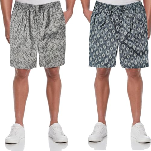 Image of Men's Cotton Shorts Waistband, Zip Fly, 1 Zip Pocket, Back Pockets (Pack of 2)
