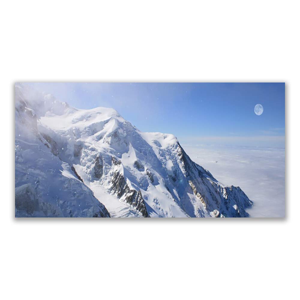 Tableau mural moderne montagnes impression sur verre trempé 120x60cm décoration salon
