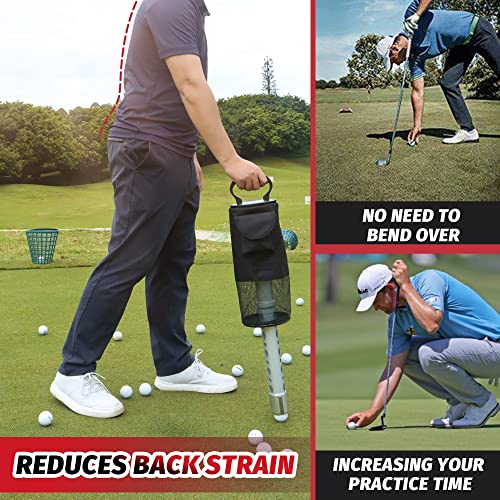 Shag Bag For Golf Balls Golf Ball Retriever, Durable Aluminum Shag Tube Golf Ball Shagger, Detachable Collector And Portable Pocket Storage Picker (Holds 70 Balls) #TOP4