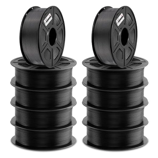 COLIDO 3D Printer Filament PLA+, 1.75mm PLA Plus Filament with +/- 0.02mm Precision, Compatible with Most FDM 3D Printers,Quality Vacuum-Sealed Consumables, 1kg Spool(2.2lbs), Black -10 Packs