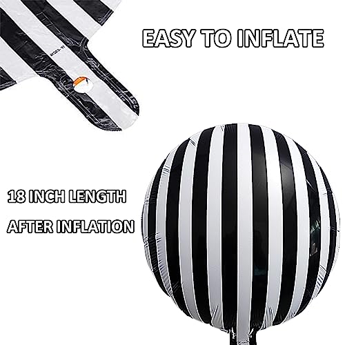 Eacitown LG0284 10 Pcs Black And White Striped Balloons Spider Ballon Bat Balloon Halloween Decor For Birthday Party thumb #1