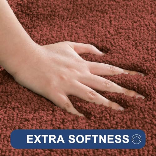 Image of Flooring India Co Newman Bath Mat 2500 GSM Super Soft Microfiber Anti Skid Slip Water Absorbent Bathroom Mats for Bedroom, Home, Door (40X60 CM, Rust)