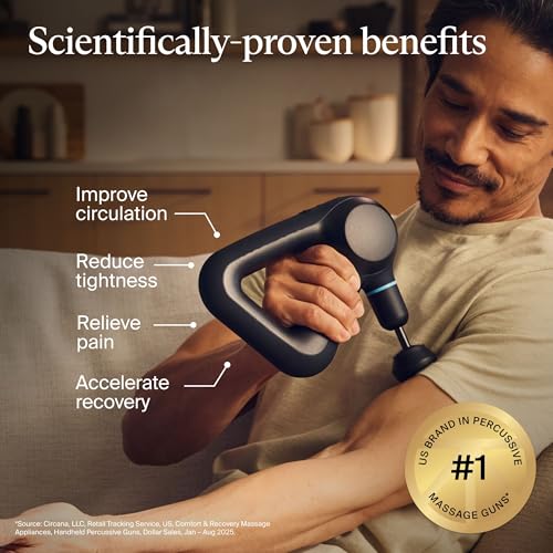 TheraGun Therabody Prime (5th Generation) - Deep Tissue Percussion Therapy Massage Gun - Bluetooth Enabled, Personal Massager for Pain Relief in