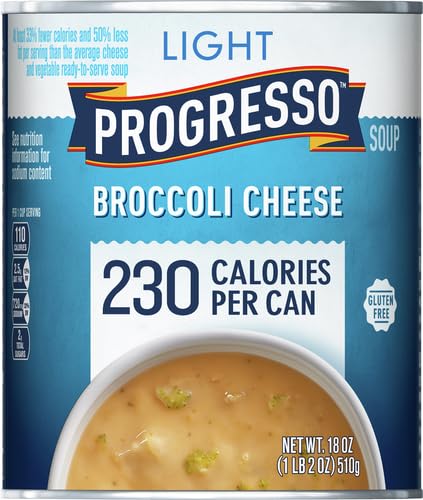 Image of Progresso Light, Broccoli Cheese Canned Soup, Gluten Free, 18 oz. (Pack of 3)