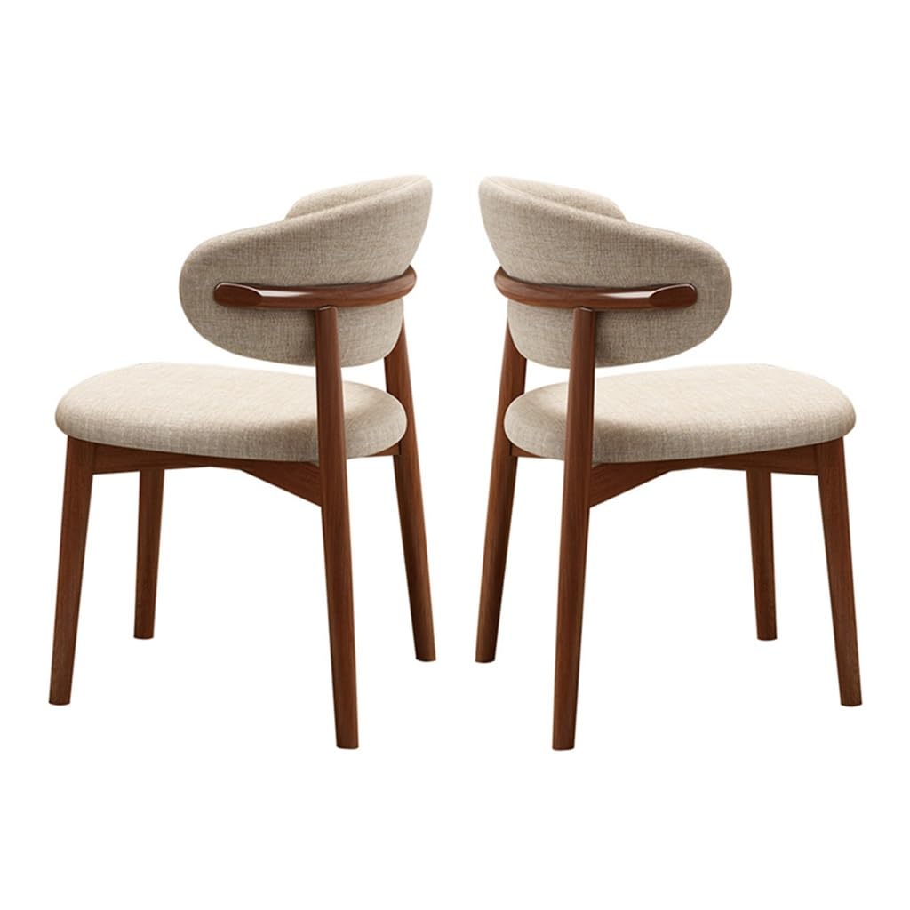 Chaise de salle à manger en bois lot de 2 avec assise rembourrée pour cuisine