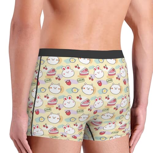 Rabbit and Cat Men's Underwear Boxer Briefs Soft Comfortable Underwear4