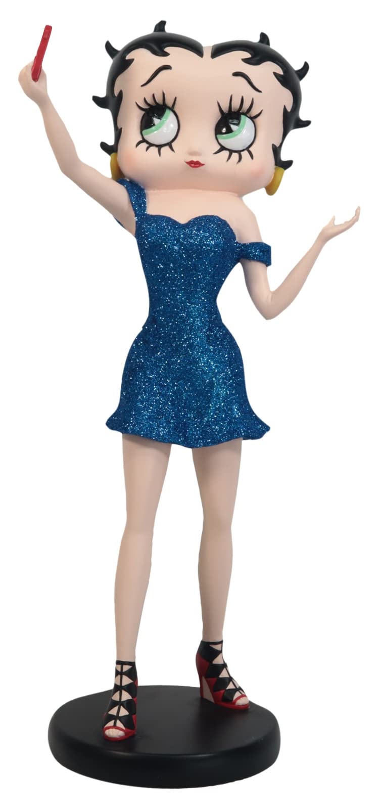 Middle-England Betty Boop 30cm Posing For Selfie Blue Glitter Dress Collectable Figurine