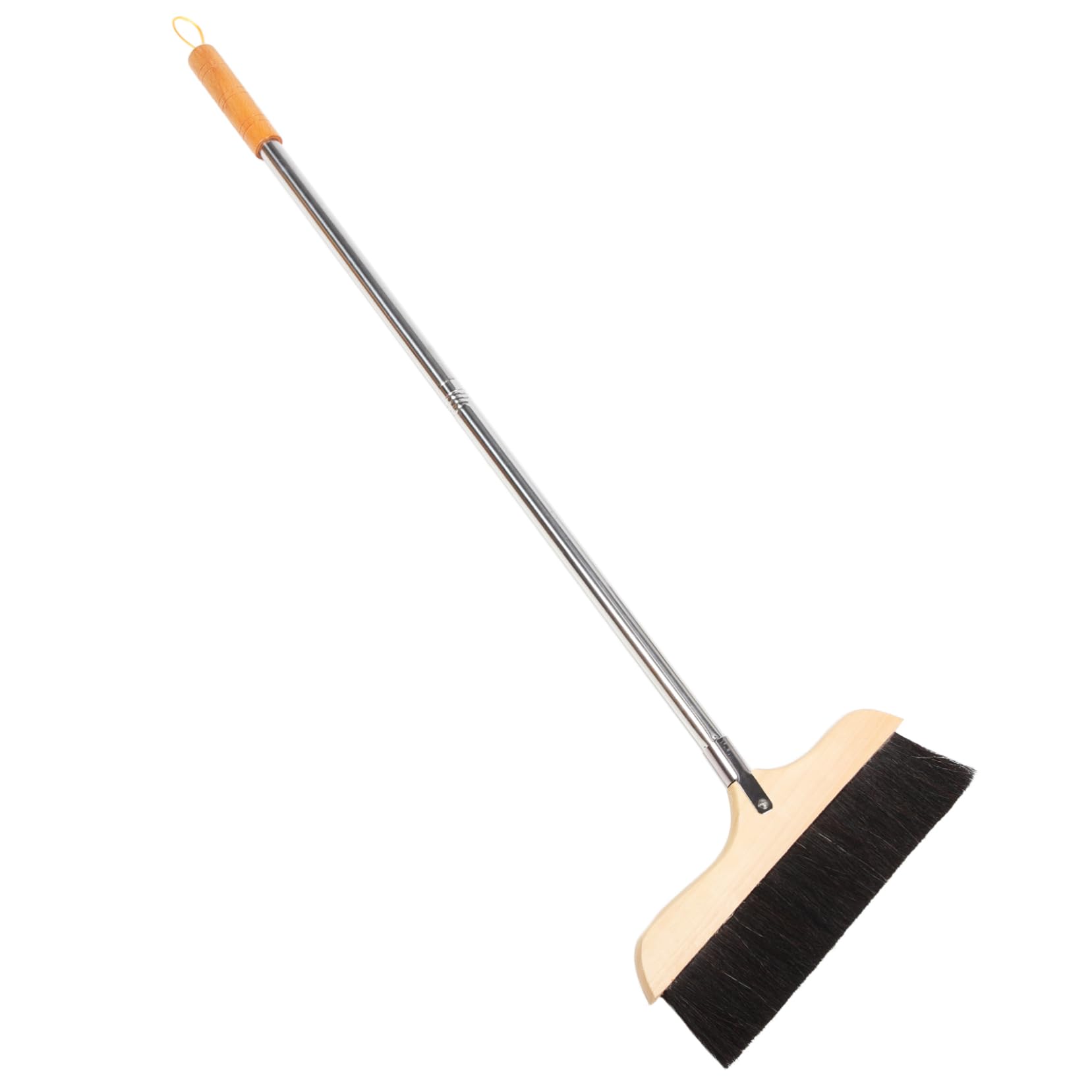 Scopa da Cucina in Crine di Cavallo Manico in Metallo, Setole Morbide Antistatiche per Pavimenti Piastrellati e Superfici Interne, Impugnatura Ergonomica Antiscivolo per Uso Domestico